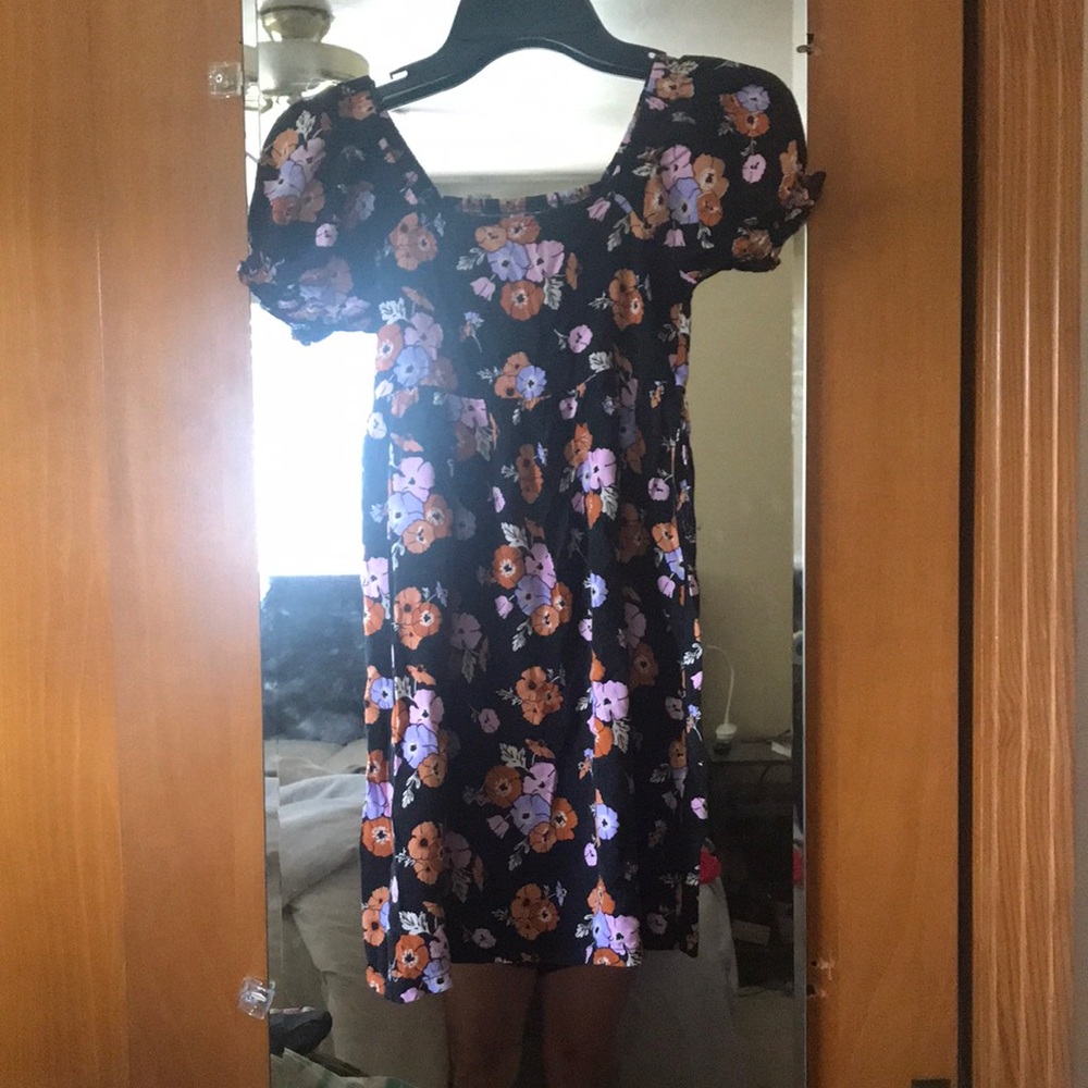 FabKids Black Floral Dress